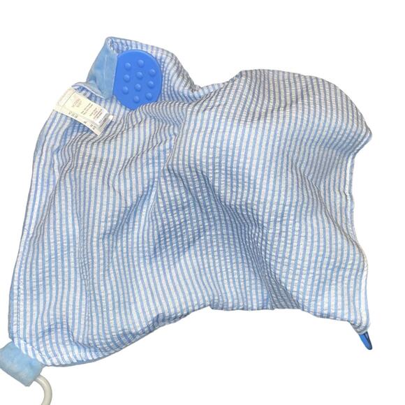 12" Modern Baby Lovey Bunny Rabbit Security Snuggle Blanket Rattle Shower Gift - Picture 11 of 13